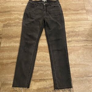 John Mark Jeans Women’s Size 6 Black Denim Raw Hem Straight Leg Boho